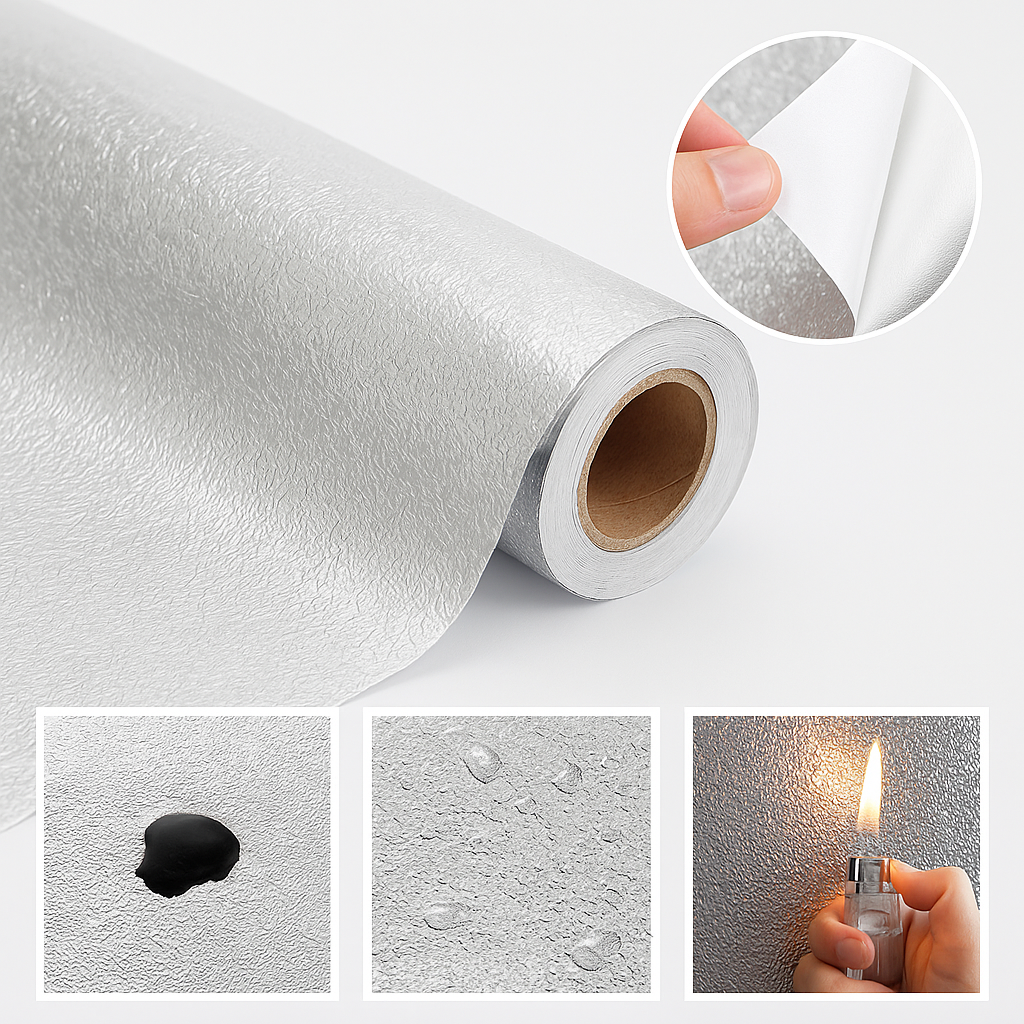 ADHESIVO PARA COCINA 60CMX3M LISO FLOR (2x1)