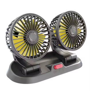 "Combo Exclusivo" Ventilador de Doble Cabezal + Cargador de Baterías 12V